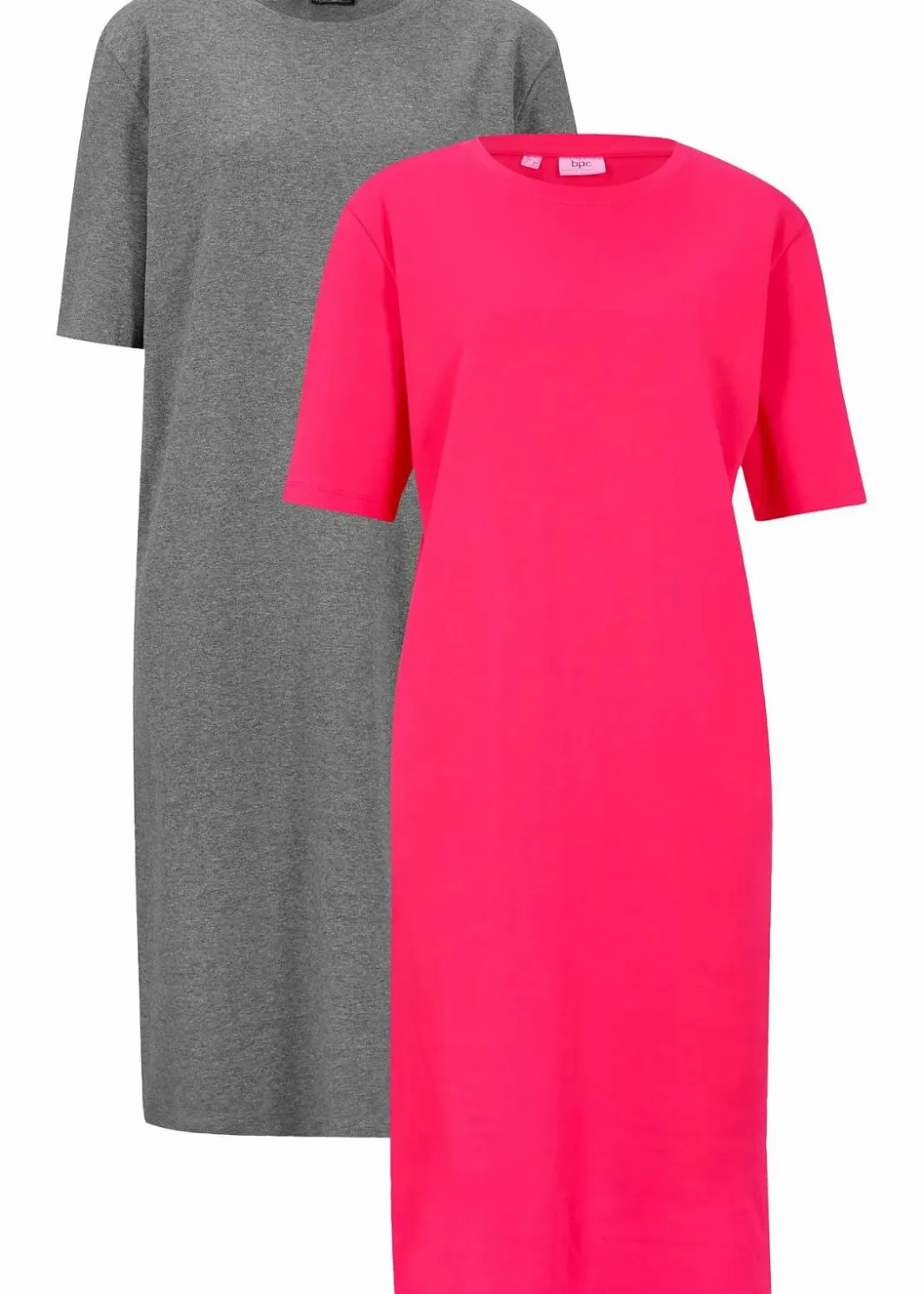 Damen bonprix Kleider|Basics|Oversize-T-Shirtkleid aus reiner Baumwolle (2er Pack)