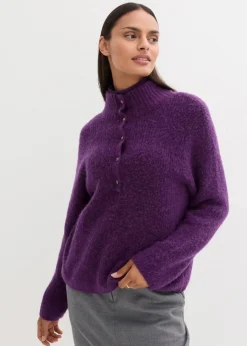 Damen bonprix Pullover & Strickjacken|Premium|Oversize-Wollpullover mit Alpaka