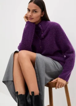 Damen bonprix Pullover & Strickjacken|Premium|Oversize-Wollpullover mit Alpaka