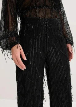 Online Paillettenhose mit Fransen Damen Bekleidung·Kleider|Hosen