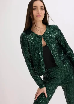 Damen bonprix Bekleidung·Hosen|Zweiteiler & Sets|Pailletten-Jacke