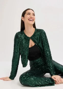 Damen bonprix Bekleidung·Hosen|Zweiteiler & Sets|Pailletten-Jacke