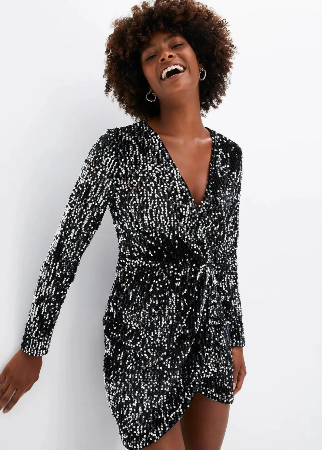Clearance Paillettenkleid aus softem Samt Damen Kurzgrößen|Bekleidung·Pullover & Strickjacken