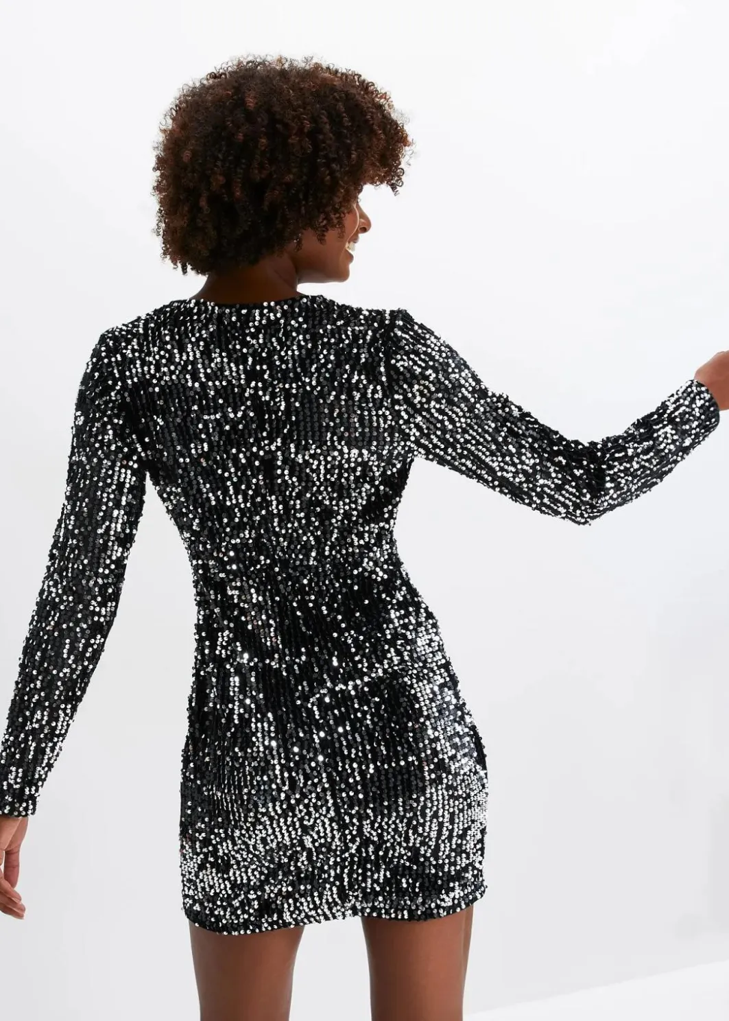 Clearance Paillettenkleid aus softem Samt Damen Kurzgrößen|Bekleidung·Pullover & Strickjacken