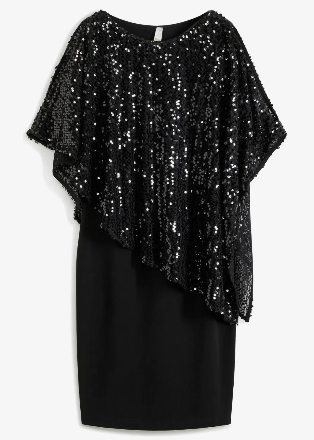 Damen bonprix Kleider|Paillettenkleid mit Überwurf