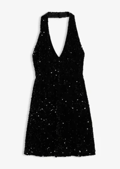 Clearance Paillettenkleid mit Neckholder Damen Kleider