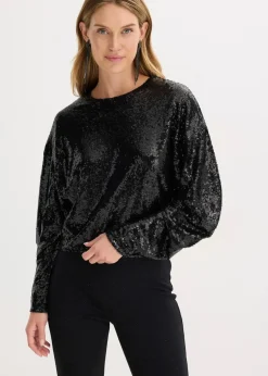 Online Pailletten-Langarmshirt Damen Shirts & Tops