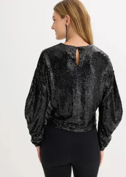 Online Pailletten-Langarmshirt Damen Shirts & Tops