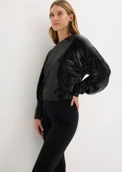 Online Pailletten-Langarmshirt Damen Shirts & Tops