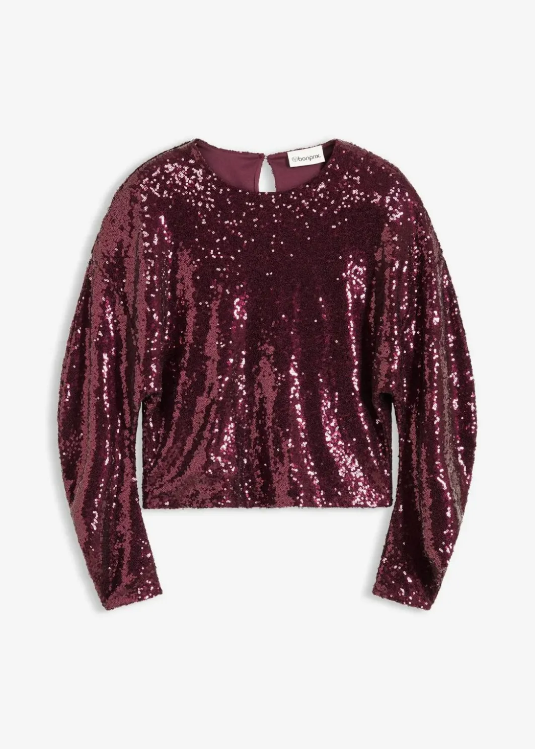 Damen bonprix Shirts & Tops|Pailletten-Langarmshirt