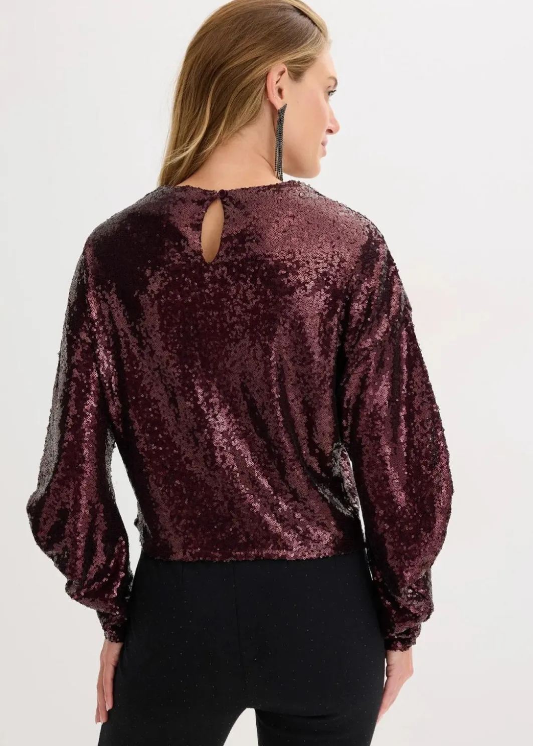 Damen bonprix Shirts & Tops|Pailletten-Langarmshirt