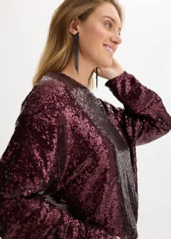 Damen bonprix Shirts & Tops|Pailletten-Langarmshirt