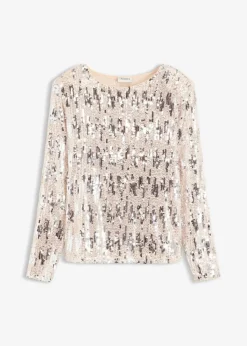 Hot Pailletten-Langarmshirt Damen Shirts & Tops