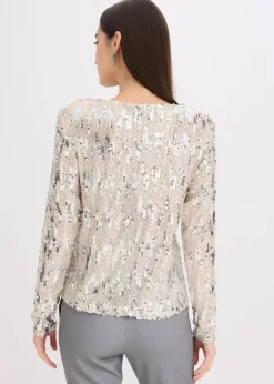 Hot Pailletten-Langarmshirt Damen Shirts & Tops