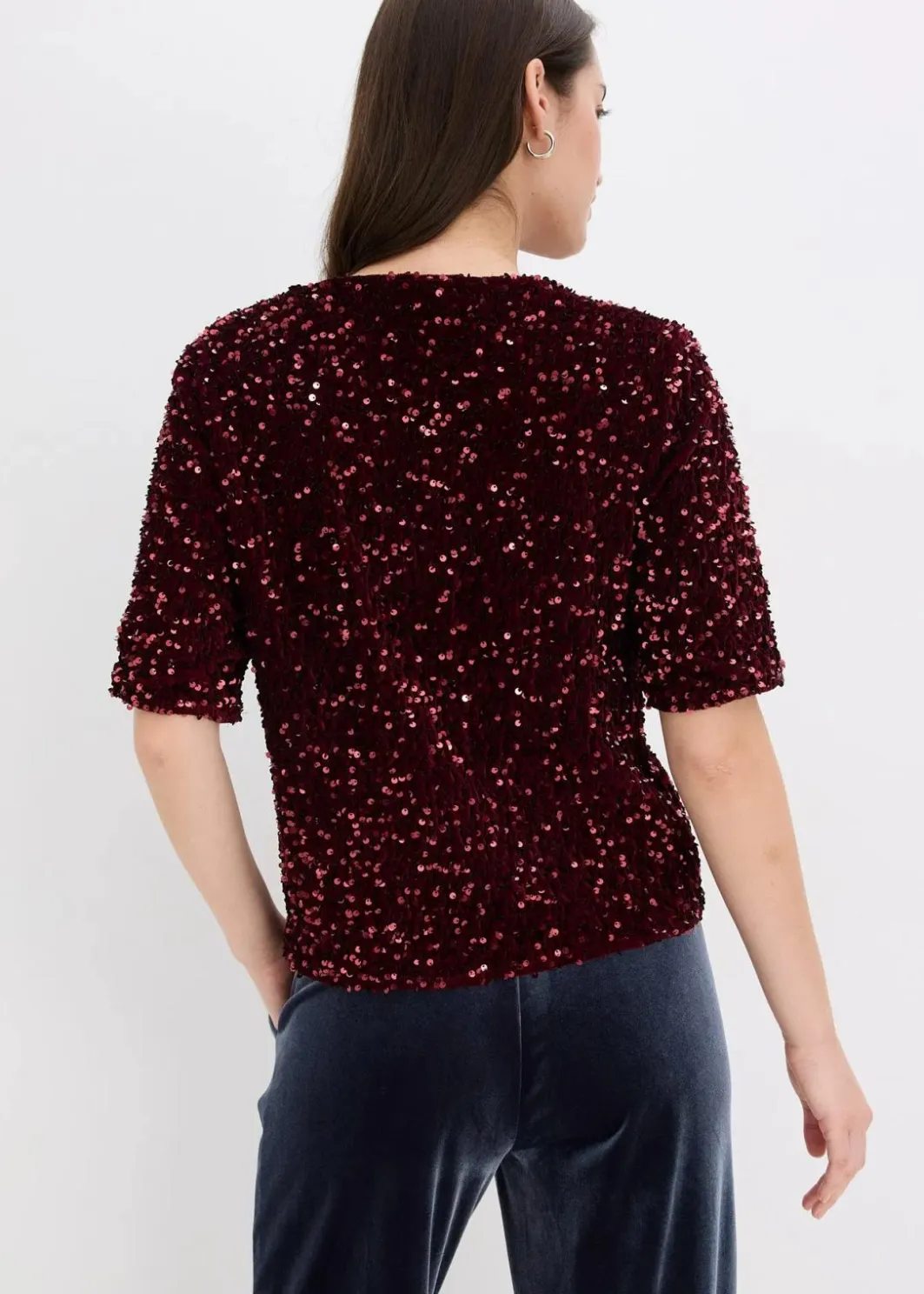 Damen bonprix Shirts & Tops|Pailletten-Shirt