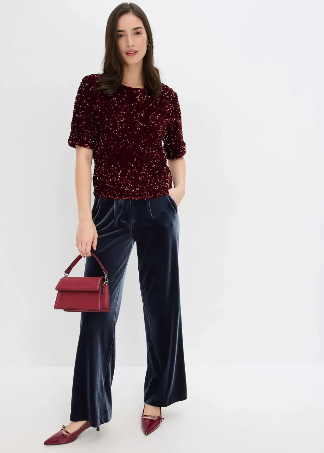 Damen bonprix Shirts & Tops|Pailletten-Shirt
