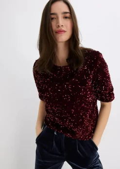 Damen bonprix Shirts & Tops|Pailletten-Shirt