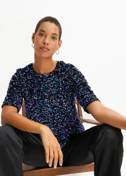 Damen bonprix Shirts & Tops|Pailletten-Shirt