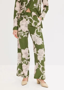 Outlet Palazzo-Hose aus fließendem Satin Damen Bekleidung·Kleider|Zweiteiler & Sets