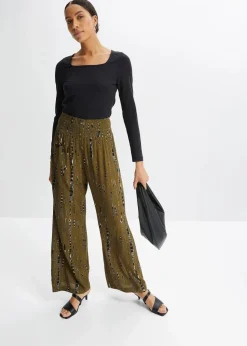 Damen bonprix Bekleidung·Kleider|Hosen|Palazzo-Hose aus fließender Viskose