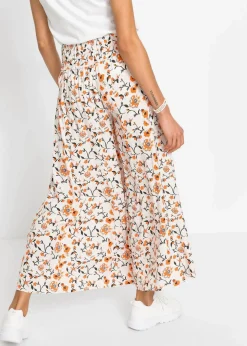 Damen bonprix Kurzgrößen|Bekleidung·Kleider|Palazzo-Hose aus fließender Viskose
