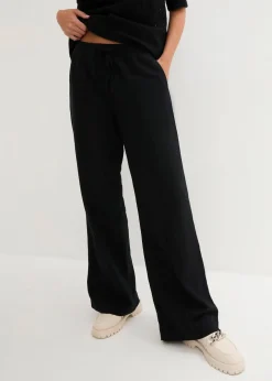 Damen bonprix Bekleidung·Kleider|Hosen|Palazzo-Hose aus leichtem Leinen-Viskose-Mix