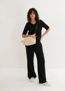 Damen bonprix Bekleidung·Kleider|Hosen|Palazzo-Hose aus leichtem Leinen-Viskose-Mix