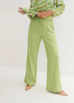 Damen bonprix Hosen|Bekleidung·Kleider|Palazzo-Hose aus leichtem Leinen-Viskose-Mix