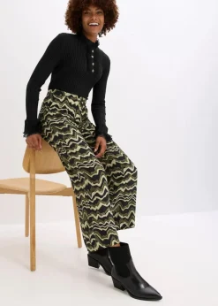 Outlet Palazzo-Hose aus leichtem Viskose-Crêpe Damen Bekleidung·Kleider|Hosen