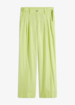 Damen bonprix Bekleidung·Kleider|Hosen|Palazzo-Hose aus leichtem Leinen-Mix