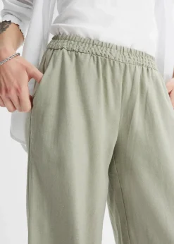 Damen bonprix Bekleidung·Kleider|Hosen|Palazzo-Hose aus Leinen