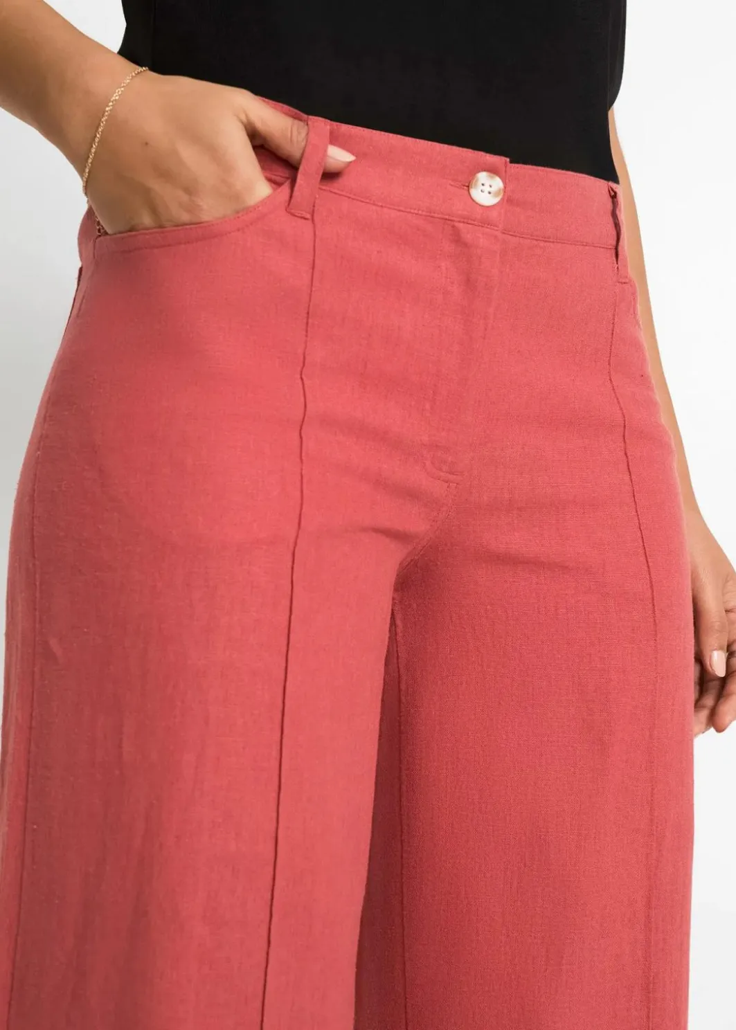 Palazzo-Hose aus luftigem Leinen-Mix Damen Kurzgrößen|Hosen