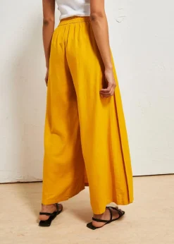 Damen bonprix Bekleidung·Kleider|Hosen|Palazzo-Hose aus luftigem Leinen-Mix