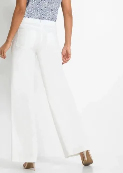 Outlet Palazzo-Hose aus luftigem Leinen-Mix Damen Kurzgrößen|Hosen