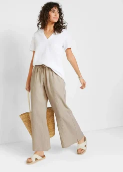 Discount Palazzo-Hose aus Musselin Damen Kurzgrößen|Bekleidung·Kleider