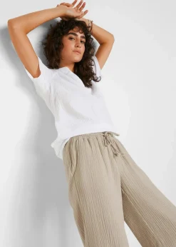 Discount Palazzo-Hose aus Musselin Damen Kurzgrößen|Bekleidung·Kleider