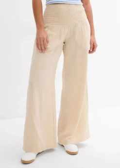 Damen bonprix Hosen|Palazzo-Hose aus Musselin
