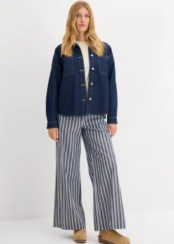 Damen bonprix Bekleidung·Kleider|Hosen|Palazzo-Hose aus reiner Baumwolle
