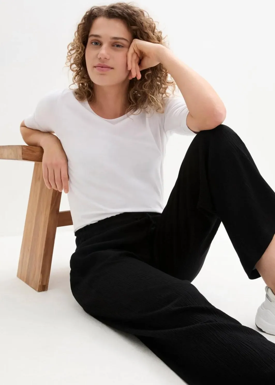 Damen bonprix Bekleidung·Kleider|Hosen|Palazzo-Hose aus reiner Viskose