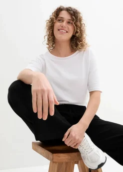 Damen bonprix Bekleidung·Kleider|Hosen|Palazzo-Hose aus reiner Viskose
