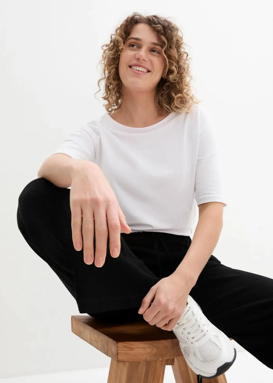 Damen bonprix Bekleidung·Kleider|Hosen|Palazzo-Hose aus reiner Viskose