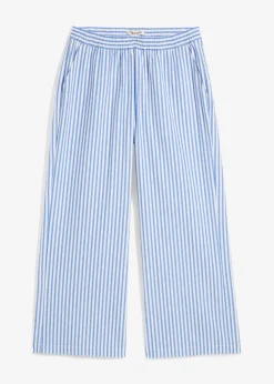 Damen bonprix Hosen|Bekleidung·Kleider|Palazzo-Hose aus Seersucker, 7/8 Länge