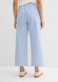 Damen bonprix Hosen|Bekleidung·Kleider|Palazzo-Hose aus Seersucker, 7/8 Länge