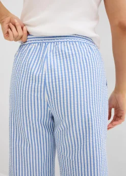 Damen bonprix Hosen|Bekleidung·Kleider|Palazzo-Hose aus Seersucker, 7/8 Länge