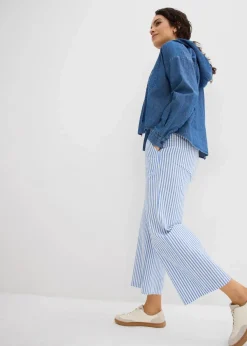 Damen bonprix Hosen|Bekleidung·Kleider|Palazzo-Hose aus Seersucker, 7/8 Länge