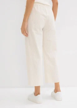 Hot Palazzo-Hose aus Seersucker, 7/8 Länge Damen Bekleidung·Kleider|Hosen