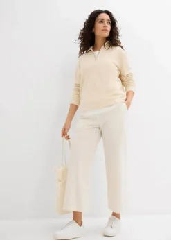 Hot Palazzo-Hose aus Seersucker, 7/8 Länge Damen Bekleidung·Kleider|Hosen