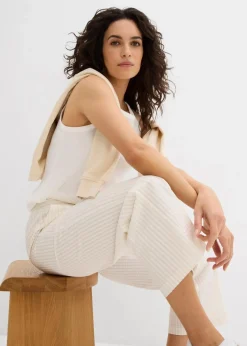 Hot Palazzo-Hose aus Seersucker, 7/8 Länge Damen Bekleidung·Kleider|Hosen