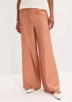 Palazzo-Hose aus strukturiertem Viskose-Mix Damen Bekleidung·Kleider|Hosen