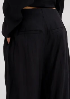 Damen bonprix Bekleidung·Kleider|Zweiteiler & Sets|Palazzo-Hose aus strukturiertem Crinkle-Viskose-Mix